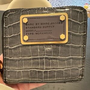 Marc Jacobs Gray Croc-Embossed Wallet